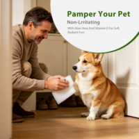 Lingettes pour animaux de compagnie en fibre de bambou pour nettoyer les pattes après la promenade et les pattes boueuses Hypoallergéniques Sans parfum Biodégradables Aloe vera et vitamine E