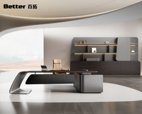 Bureau de direction en forme de L, réglable en hauteur, de haute qualité, moderne, OEM, en MDF, durable, poste de travail électrique, mobilier de bureau