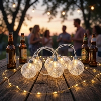 N-CONCEPT Glaskugel-Lichterkette 1,8m - Batteriebetriebene Innen-Weihnachtsdekoration für Haus, Baum und Fenster, Tischbeleuchtung
