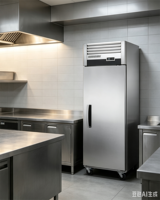Nouveau modèle de congélateur commercial vertical sans givre, à température unique, à refroidissement par air, en acier inoxydable, 1 porte, avec dégivrage automatique
