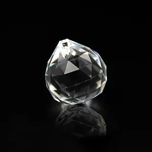 Factory Price 40mm Transparent Faceted Crystal Hanging Ball Prism Home Fashion Crystal Lampwork Cheap Hanging Ball Lamp Beads