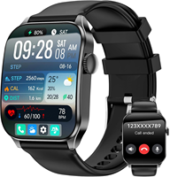 Montre connectée pour hommes et femmes, écran HD de 1,91 pouces pour appels, 100 modes sportifs, surveillance de la fréquence cardiaque/du sommeil, podomètre, IP67, silicone