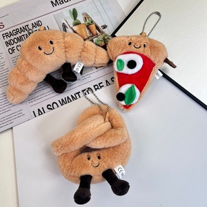 Llavero DE LA Serie Gourmet, Colgante Creativo para Mochila Escolar, Bonito, para Pizza, Sal, Pimienta, Cuerno Enrollado, <span class=keywords><strong>Pan</strong></span>, Oso de Felpa, Malla, Joyería Original - Product Image 2