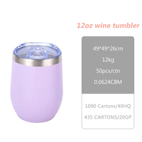 Vente en gros usine et peinture en spray personnalisée 12oz, Gobelet isotherme en acier inoxydable à double paroi, entièrement personnalisable, pour vin, café, œufs, mariage