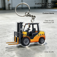Porte-clés en acrylique dessin animé camion de pompiers, logo personnalisé, numéro de maillot de mascotte, article de fan, vente en gros, étanche