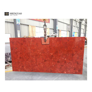 Chimenea suspendida de jaspe rubí piedra semipreciosa de mármol rojo clásico personalizado - Product Image 4