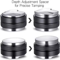 Mini-tamper à café professionnel pour usage domestique avec distributeur à 2 têtes, logo personnalisé, machine portable en métal, style moderne
