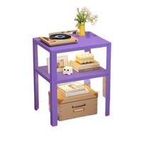 Table de chevet moderne à 2 niveaux en métal, design nordique, rangement multifonctionnel, meubles de chambre à coucher pas chers pour la maison