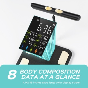 Balance Corporelle Professionnelle Connectée Cinq Points pour Analyseur de Masse Graisseuse, Application Smart BMI, Composition Corporelle Complète, Pèse-Personne de Salle de Bain en Verre Trempé - Product Image 2