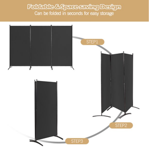 Pantalla wSteel para decoración, sombrilla impermeable, divisor de habitación de 3 paneles, pantalla plegable de privacidad - Product Image 3