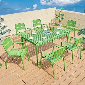 Juego de Comedor para Jardín con Mesa Cuadrada y 4 Sillas, Estructura de Aluminio Resistente a la Intemperie, Color Personalizable - Product Image 3