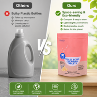 Tablette nettoyante pour toilettes de qualité alimentaire HZF701, biodégradable, en sachets refermables en plastique compostable, personnalisables