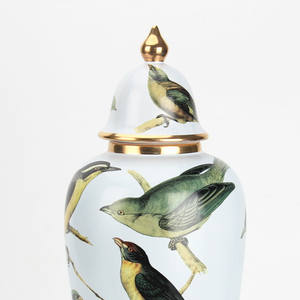 J031 ev dekor seramik kuş kavanoz setleri yılan kafes porselen zencefil kavanoz emaye teneke kutu - Product Image 4