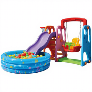 LYT Piscina Gioco per Bambini da Interno di Diverse Dimensioni con <span class=keywords><strong>Scivolo</strong></span> in Plastica <span class=keywords><strong>e</strong></span> <span class=keywords><strong>Altalena</strong></span>, Capacità 1-15 Bambini, 3 Anni di Garanzia - Product Image 1