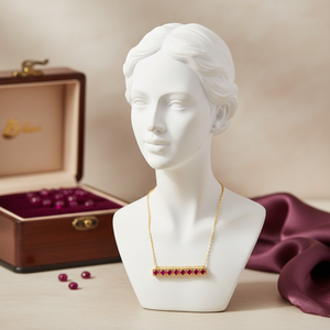 Ruby Stone Dainty Bar colgante collar venta al por Mayor turco hecho a mano 925 joyería de plata esterlina - Product Image 3