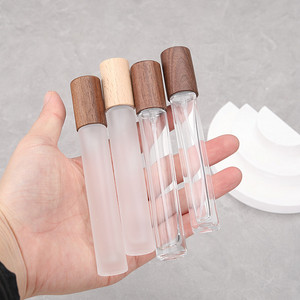 Rỗng mỏng Vòng du lịch bơm lại thủy tinh thu nhỏ nước hoa sương phun chai với nắp gỗ 5ml 8ml 10ml 15ml - Product Image 4