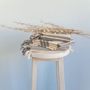 Meilleur prix Premium écologique turc Peshtemal serviettes de plage séchage rapide doux rayé sans sable absorbant coton glands Natura - Product Image 2