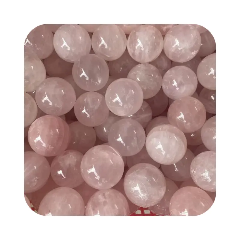 2024 кристаллы оптом, натуральный лечебный драгоценный камень, розовый кварцевый шар, Хрустальная розовая сфера для украшения фэншуй