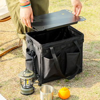 Table de camping pliable, boîte de rangement extérieure, organisateur multifonctionnel, planche d'extension, mobilier d'extérieur