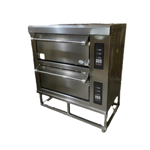 Lò nướng gas điều khiển bằng tay hai tầng thương mại mới với hệ thống đối lưu không khí nóng cho các tính năng tự động và màu nâu đồng nhất - Product Image 4