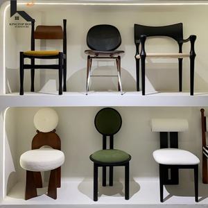 Ensemble de 4 chaises de salle à manger en bois, chaises latérales de cuisine modernes rembourrées en tissu, <span class=keywords><strong>chaise</strong></span> de salle à manger de style campagnard avec repose-pieds - Product Image 6