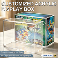 Boîte de rangement magnétique transparente en acrylique pour boosters TCG, anti-poussière, pour cartes à collectionner, étui de protection et de présentation