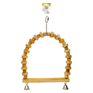 Uccello giocattolo con perline campane in legno naturale pappagallo appesa altalena giocattolo uccello altalena gabbia pappagallo appeso pesce persico uccello altalena - Product Image 2