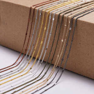 Thin <b>Chain</b> <b>Necklace</b> <b>Chain</b> 18K Gold Plated Copper Clad Iron For Jewelry Making DIY Accessories Bulk Yiwu Origin - Product Image 3