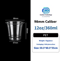 Gobelets jetables en plastique PET à paroi unique avec couvercles tasses à thé et café au lait épaissi pour une utilisation à emporter