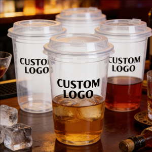 Gobelets à vin et à cocktail en plastique personnalisés de 32 oz (500 ml) à paroi simple de 90 mm avec couvercles pour les événements festifs - Product Image 6