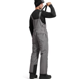 FOXA Mens Snow Bib <b>Ski</b> Pants Gray Medium Waterproof Windproof Insulated Softshell Overalls - Product Image 2