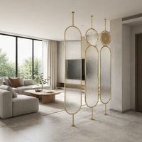 Cloison de séparation en verre et acier inoxydable moderne personnalisable, mur de séparation métallique rotatif minimaliste pour restaurant, revêtement
