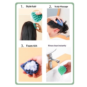 Spazzola per la pulizia XHJ Guangdong, bestseller transfrontaliero, in <span class=keywords><strong>silicone</strong></span> a goccia d'acqua, per lavaggio a secco/umido dei capelli - Product Image 2
