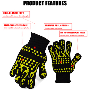 Gants de construction de travail de sécurité de niveau 3 résistants à la chaleur gants ignifuges de résistance à haute température pour griller le barbecue à fumer - Product Image 3