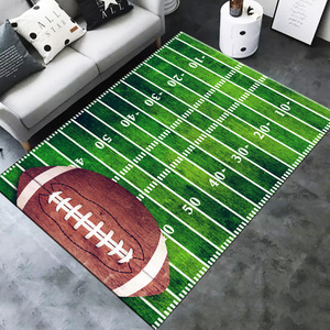 Alfombra personalizada con patrones de baloncesto y fútbol para dormitorio, sala de estar, antideslizante, lavable, alfombrilla impresa en 3D, alfombras y alfombras - Product Image 2