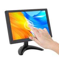 Monitor Táctil Compatible con Sistema Linux Ubuntu 24, Pantalla IPS de 10 Pulgadas, Resolución 1080P Full HD