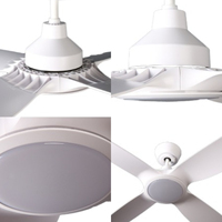 Ventilador de techo LED de interior nórdico moderno, 4 aspas de ABS, luces de Motor de CC de bajo consumo, Control remoto para aplicaciones de oficina en casa