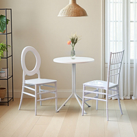 Chaise de mariage et d'événement en plastique PP de haute qualité, dossier en O, mobilier de restaurant, hôtel, café, salle à manger
