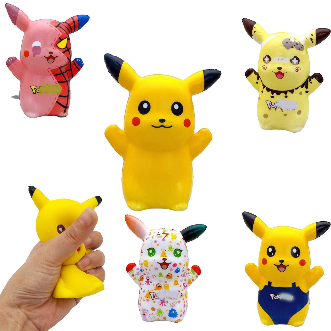 Новое поступление мини аниме Pokeman Pikachus Kawaii PU Squishy игрушки для детской вечеринки и снятия стресса подарки