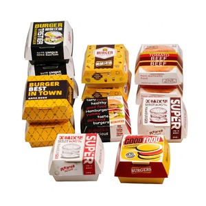 Impression personnalisée logo emballage de poulet frit écologique <span class=keywords><strong>hamburger</strong></span> frites boîte d'emballage commerciale de collation à emporter pliable - Product Image 3