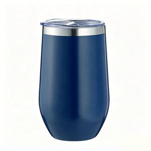 Gobelet en forme d'œuf avec surface enduite de poudre anti-transpiration, capacité idéale de 12 oz pour les aventures en plein air ASM09 - Product Image 4