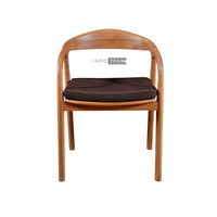 Chaise de salle à manger Canora avec dossier en teck, ergonomique, stable, confortable, durable, design moderne, meubles pour la maison, appartement, extérieur