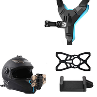Support de menton de casque de moto pour caméras d'action-Matériau ABS résistant aux chocs Compatible /OSMO/Insta360 X3 Accessoire d'extérieur