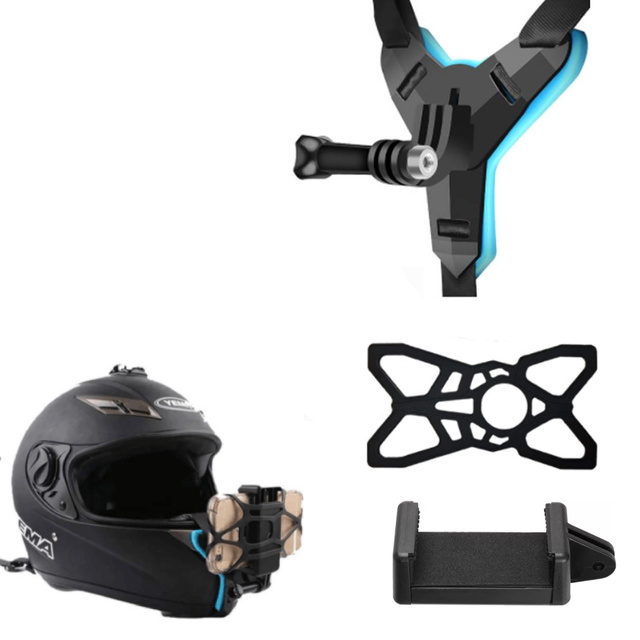 Motorcycle Helmet Chin Mount for Action Cameras-Shock Resistant ABS Material Compatible /OSMO/Insta360 X3 Outdoor Accessory