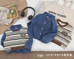 Version coréenne de l'alphabet imprimé pour garçons et filles la nouvelle <span class=keywords><strong>veste</strong></span> en jean d'automne pour enfants <span class=keywords><strong>veste</strong></span> en jean rétro pour manteau de bébé - Product Image 5