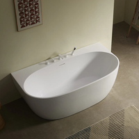 Ensemble d'accessoires de salle de bain en acrylique pour baignoire ovale murale, idéal pour la maison, l'hôtel, la villa