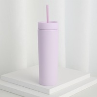 Le motif de mode créatif de tasse droite en plastique de 16 OZ 450ML peut imprimer la tasse de paille de logo