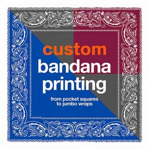 Pañuelo Cuadrado con Estampado Digital, Pañuelo de Algodón con Logotipo Personalizado, Pañuelo Cuadrado Personalizado con Logotipo y Texto - Product Image 1