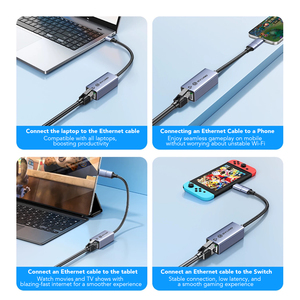 อะแดปเตอร์ SYONG USB เป็นอีเธอร์เน็ต, อะแดปเตอร์ USB เป็น Gigabit Ethernet LAN, อะแดปเตอร์อินเทอร์เน็ต RJ45 ความเร็ว 100/1000 Mbps สำหรับแล็ปท็อป - Product Image 4