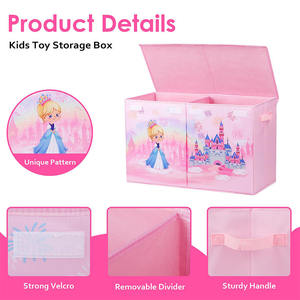 Logotipo personalizado reutilizable almacenamiento para niños Almacenamiento de juguetes para niños a prueba de polvo <span class=keywords><strong>caja</strong></span> de almacenamiento apilable plegable con proveedores de OME - Product Image 3